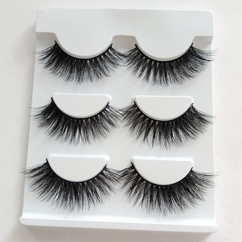 New 3 pairs natural false eyelashes fake lashes long makeup 3d mink lashes extension eyelash mink eyelashes for beauty