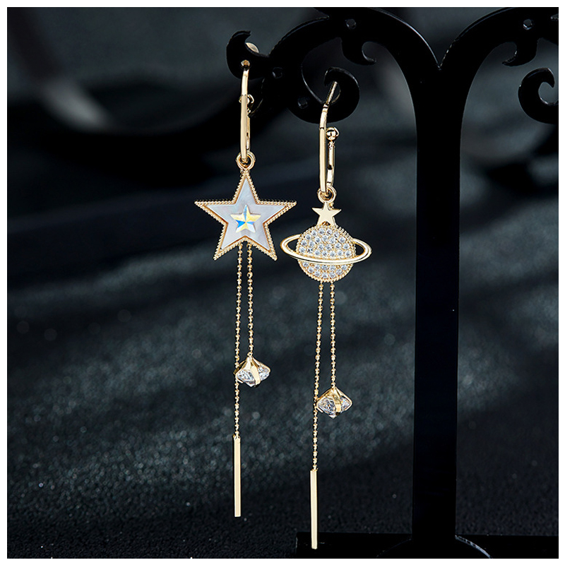 Dangle & Chandelier Pentagram Earth Tassel Asymmetric Earrings Korean Temperament Long Earring
Dangle & Chandelier Pentagram Earth Tassel Asymmetric Earrings Korean Temperament Long Earring