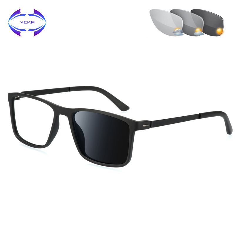 VCKA Without screws high-end discoloration reading glasses fashion business TR90 men's Square frame multi-function lens
VCKA Without screws high-end discoloration reading glasses fashion business TR90 men's Square frame multi-function lens