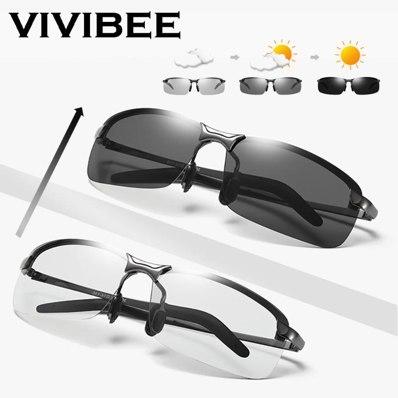 VIVIBEE Rimless Color Changing Sun Glasses Driving Men Driver Square Metal Women Summer Photochromic Polarized Sunglasses
VIVIBEE Rimless Color Changing Sun Glasses Driving Men Driver Square Metal Women Summer Photochromic Polarized Sunglasses
