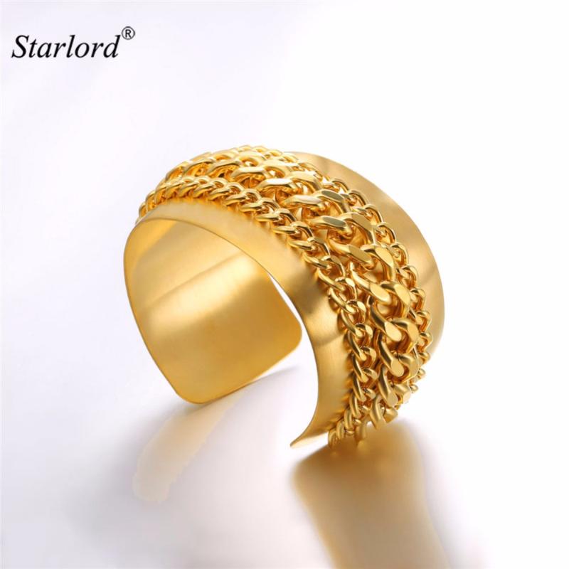 Curb/Cuban Chain Bracelet Unique Solid Stainless Steel Gold Color Boho Statement Bangle Wide GH2734
Curb/Cuban Chain Bracelet Unique Solid Stainless Steel Gold Color Boho Statement Bangle Wide GH2734