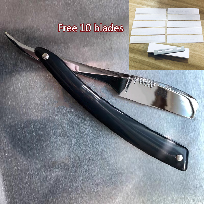 Men Shaving Straight Razor Natural Beech Wood/ABS Handle Carbon Steel Blade Manual Barber Shaver Free 10pc Feather Blades G0420
Men Shaving Straight Razor Natural Beech Wood/ABS Handle Carbon Steel Blade Manual Barber Shaver Free 10pc Feather Blades G0420