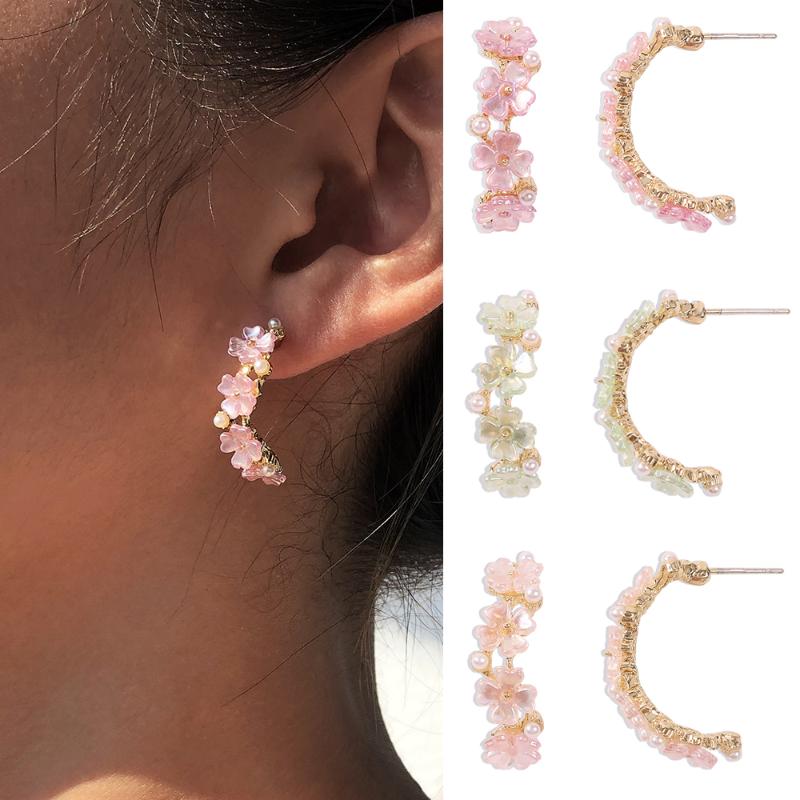 Hoop & Huggie Kpop Half Circle Earrings For Women Boho Imitation Pearl Resin Flower Fashion Gold Color Alloy Jewelry
Hoop & Huggie Kpop Half Circle Earrings For Women Boho Imitation Pearl Resin Flower Fashion Gold Color Alloy Jewelry