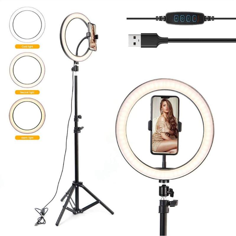 10inch Photography LED Selfie Ring Light Video Light Dimmable USB Ring Lamp with Tripod Stand for Makeup Youtube Tik Tok Live
10inch Photography LED Selfie Ring Light Video Light Dimmable USB Ring Lamp with Tripod Stand for Makeup Youtube Tik Tok Live