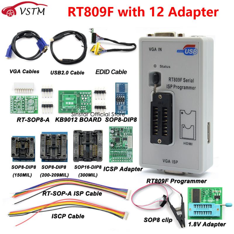 2020 Newest RT809F ISP Programmer + 12 Adapters 24-25-93 serise IC Offline board KB9012 + VGA LCD ISP programmer RT809F
2020 Newest RT809F ISP Programmer + 12 Adapters 24-25-93 serise IC Offline board KB9012 + VGA LCD ISP programmer RT809F
