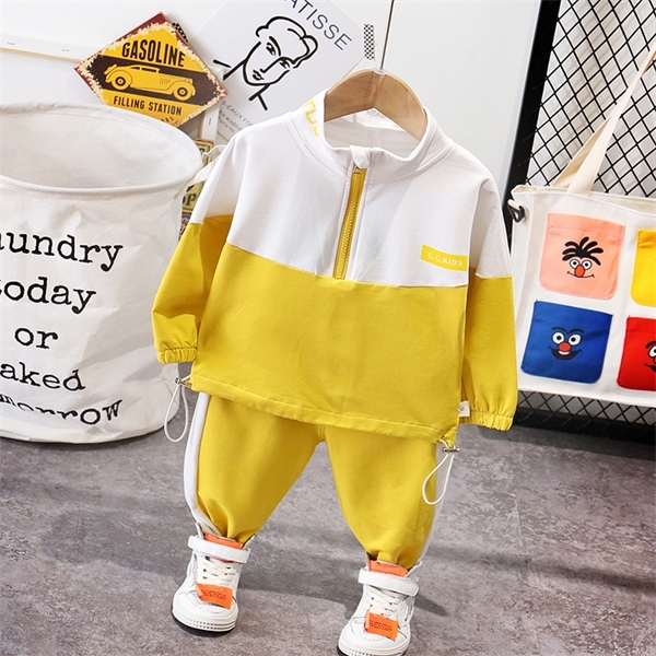 Children Clothes Suit New Spring Autumn Kid Boys Girls Patchwork T Shirt Pants 2Pcs/sets Baby Toddler Clothing Infant Sportswear