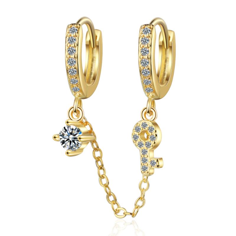 ModaOne 1PC Punk Style Double Ear Hole Zircon Hoop Earrings 925 Sterling Silver Key Chain Earring For Women Jewelry
ModaOne 1PC Punk Style Double Ear Hole Zircon Hoop Earrings 925 Sterling Silver Key Chain Earring For Women Jewelry