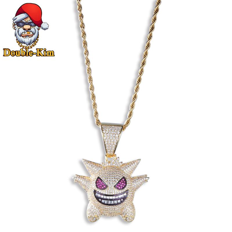 Gengar Full Zircon Pendant Necklace Hiphop Rock Street Culture Titanium Stainless Steel Inlaid Zircon Chain Necklace Man Jewelry
Gengar Full Zircon Pendant Necklace Hiphop Rock Street Culture Titanium Stainless Steel Inlaid Zircon Chain Necklace Man Jewelry