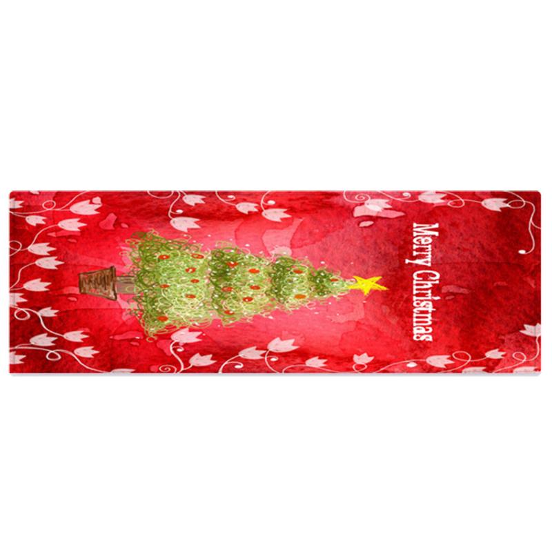 Merry Christmas Decoration Doormat Santa Claus Printing Flannel Floor Mat Non-slip Mats Christmas Home Decoration Door Mat