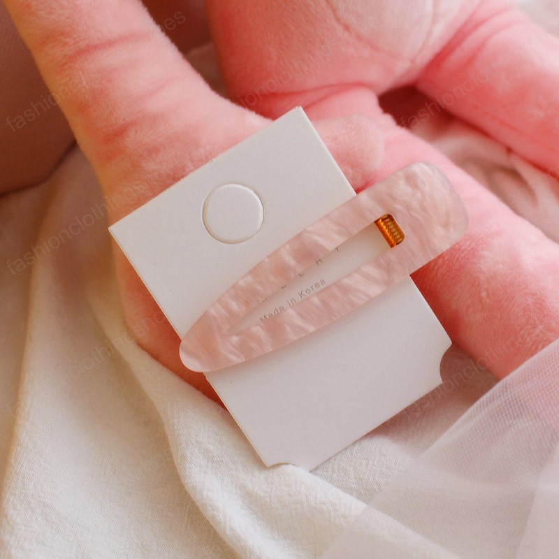 Women Girls Acrylic Hollow Geometric Candy Color Hair Clips Hairpins Barrettes Hair Accessories