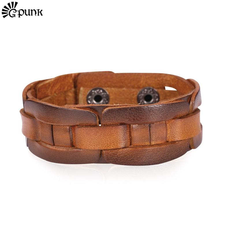 Hand Wrap Bracelet For Men 100% Genuine Leather Punk Bracelet Black/Brown Classic Design &Bangle H1517G 
Hand Wrap Bracelet For Men 100% Genuine Leather Punk Bracelet Black/Brown Classic Design &Bangle H1517G