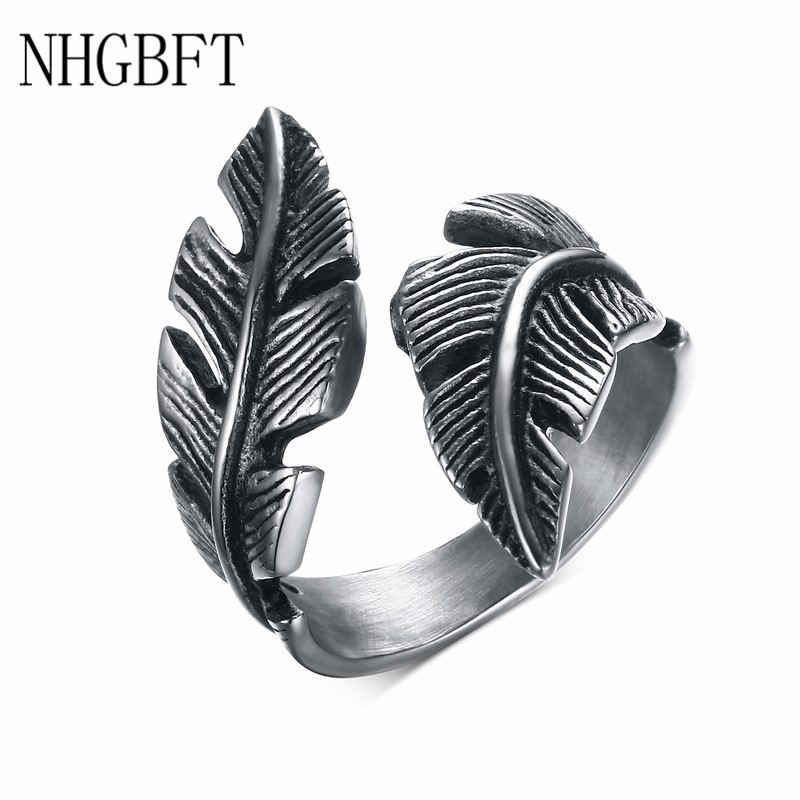 NHGBFT Vintage Punk Feather Ring For Mens Stainless Steel Biker Style Ring Jewelry Dropshipping
NHGBFT Vintage Punk Feather Ring For Mens Stainless Steel Biker Style Ring Jewelry Dropshipping