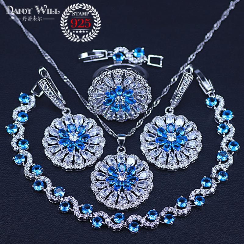 Occident Sky Blue Zircon White Zircon Four Piece Women Costume Jewelry Set silver color Ring Size 6/7/8/9/10, As pic
Occident Sky Blue Zircon White Zircon Four Piece Women Costume Jewelry Set silver color Ring Size 6/7/8/9/10, As pic