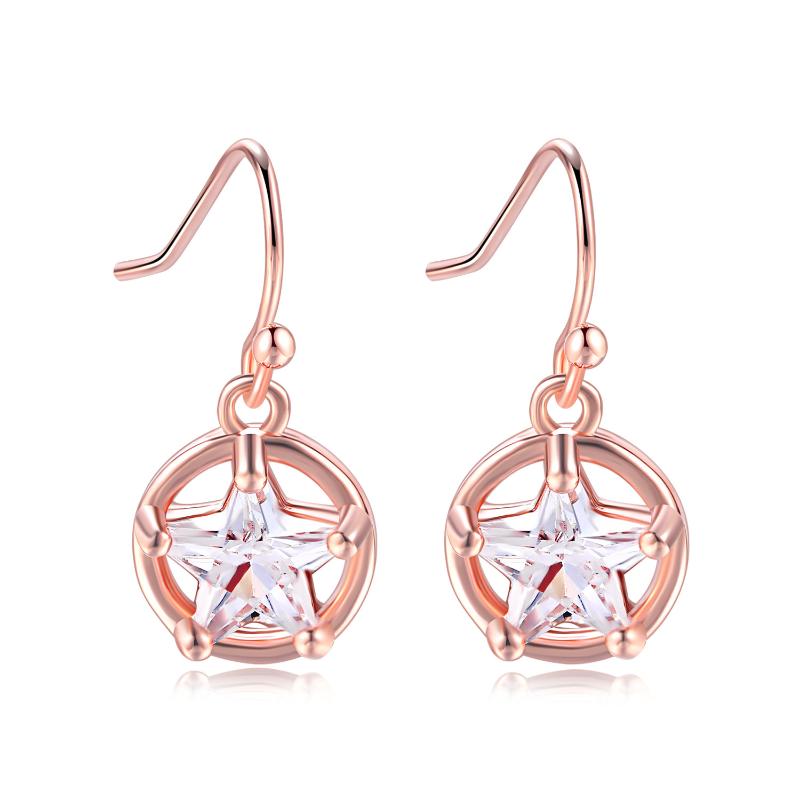 Double Fair Fashion Polished Round Pendant Crystal Star Hoop Earrings For Women Girls Rose Gold Color Circle Earring DFKC166M
Double Fair Fashion Polished Round Pendant Crystal Star Hoop Earrings For Women Girls Rose Gold Color Circle Earring DFKC166M