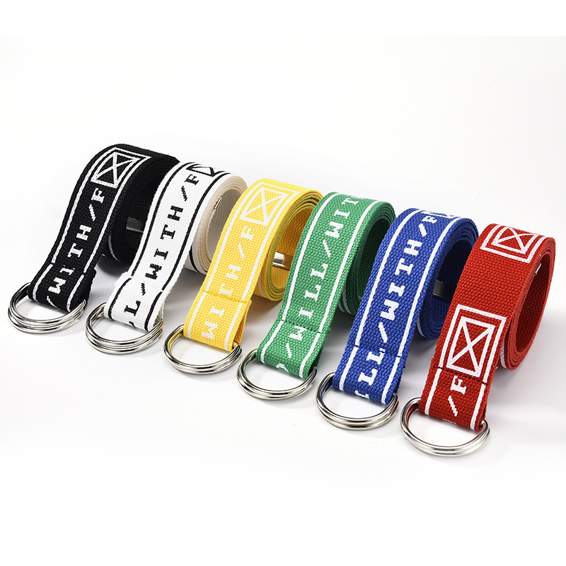 Double Buckle Canvas Lettered Waistband Men and Women Korean Style All -match The Woven Fabric Unisex Adult Alloy, White
Double Buckle Canvas Lettered Waistband Men and Women Korean Style All -match The Woven Fabric Unisex Adult Alloy, White