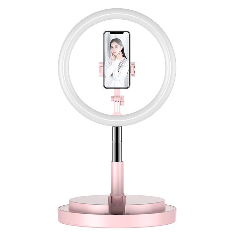 LED selfie ring foldable Y2 beauty fill light bracket dimmable camera phone 10inch ring lamp with phone holder for makeup video live studio
