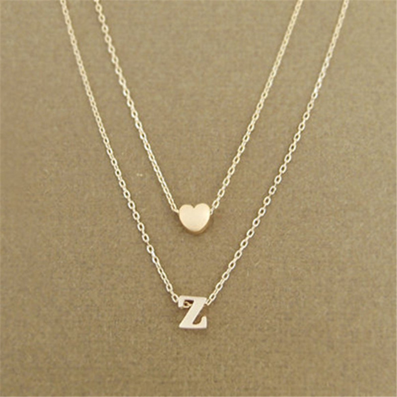 Fashion Tiny Dainty Heart Initial Double laye Necklace Personalized Initial Necklace Name Jewelry girlfriend gift
Fashion Tiny Dainty Heart Initial Double laye Necklace Personalized Initial Necklace Name Jewelry girlfriend gift