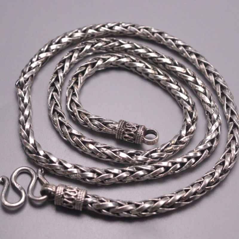 S925 Sterling Silver Necklace Women Men Luck Hollow Wheat Foxtail Chain Necklace 5mmW 22inch 55-57g
S925 Sterling Silver Necklace Women Men Luck Hollow Wheat Foxtail Chain Necklace 5mmW 22inch 55-57g