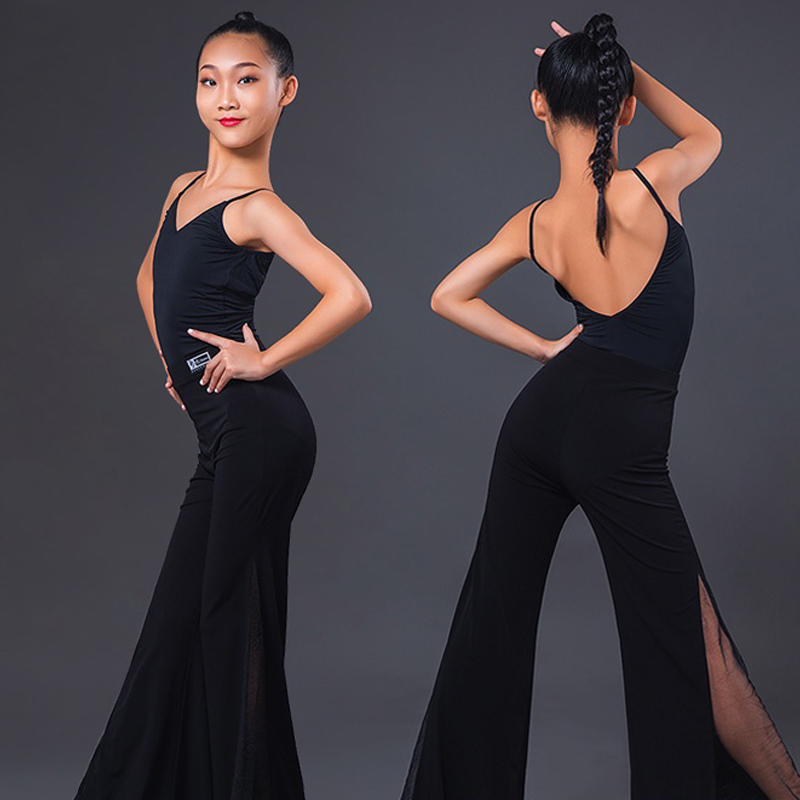 Fashion Latin Dance Costumes Black One-Piece And Pants Suit Latin Practice Dress Children Cha Cha Rumba Samba Wear DQS5429, Top
Fashion Latin Dance Costumes Black One-Piece And Pants Suit Latin Practice Dress Children Cha Cha Rumba Samba Wear DQS5429, Top