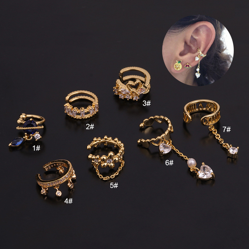 1 PCS Cute No Piercing Heart Ear Bone Cuff Hoop Earring with Pendant Simple Mirco Pave CZ Circle Copper Ear Clip Jewelry
1 PCS Cute No Piercing Heart Ear Bone Cuff Hoop Earring with Pendant Simple Mirco Pave CZ Circle Copper Ear Clip Jewelry