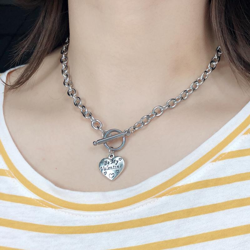 Simple valentines'day jewelry Timeless Stainless Steel Necklace Be My Valentine Vintage Accessories Necklace Choker for Women
Simple valentines'day jewelry Timeless Stainless Steel Necklace Be My Valentine Vintage Accessories Necklace Choker for Women