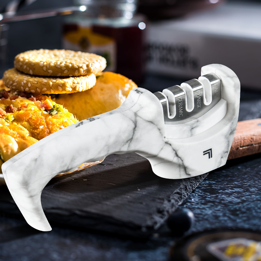 Sharpener 2-in-1 Kitchen Knife Accessories 3-Stage Stainless Steel Knife Sharpener Helps Repair Restore and Polish Cooking Knife Blades
Sharpener 2-in-1 Kitchen Knife Accessories 3-Stage Stainless Steel Knife Sharpener Helps Repair Restore and Polish Cooking Knife Blades