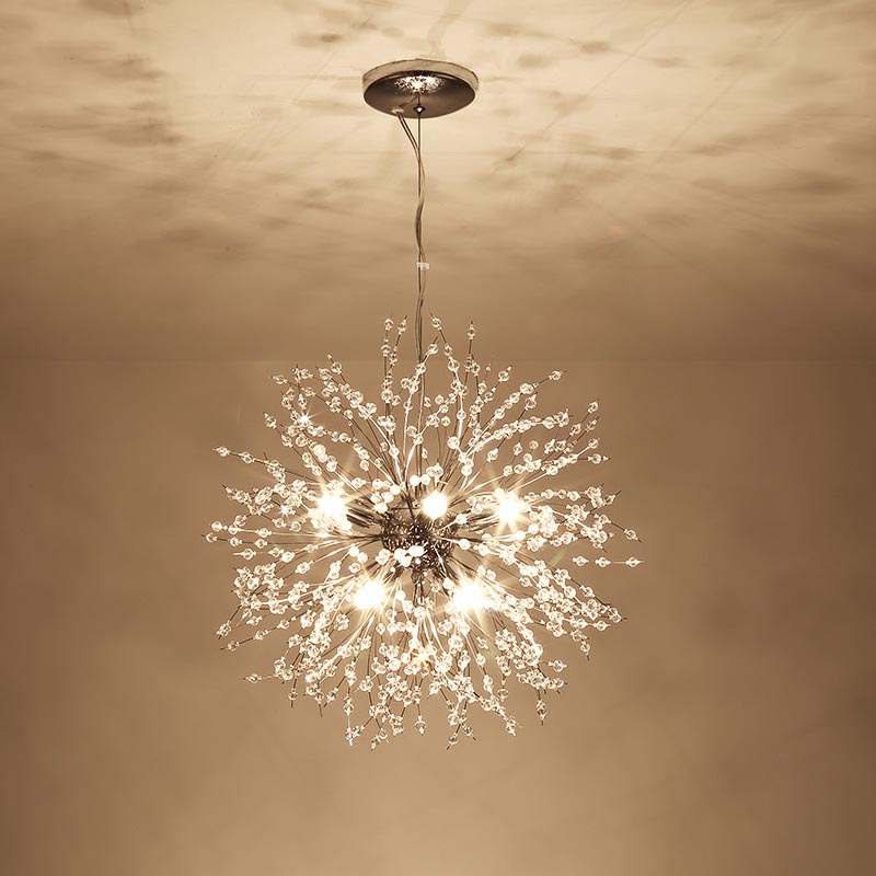 Dandelion Chandelier Crystal Chandelier Lighting LED Hanging Round Creative Crystal Beads pendant lights for Dining Room Living Room