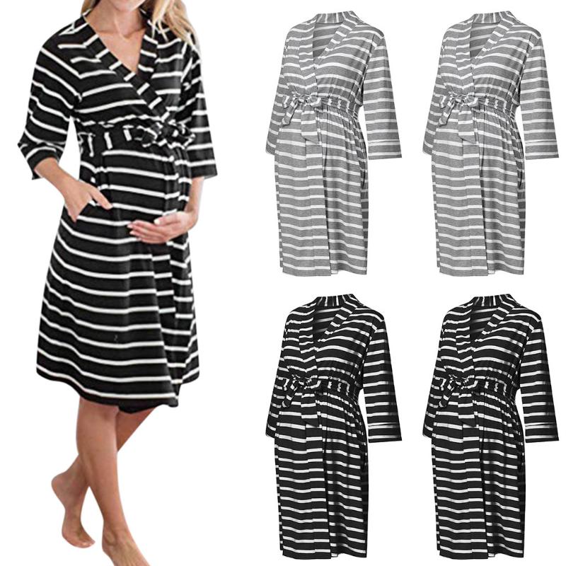 women dresses Autumn Pregnant Maternity half sleeve Stripe sashes Bandage Maternity Nursing Nightdress Breastfeeding Dress, Black
women dresses Autumn Pregnant Maternity half sleeve Stripe sashes Bandage Maternity Nursing Nightdress Breastfeeding Dress, Black