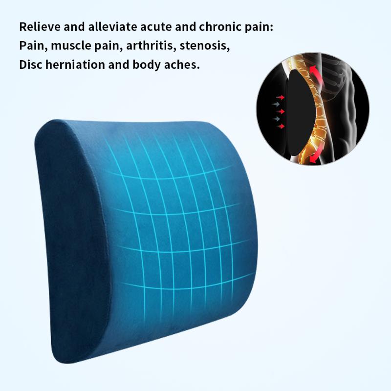Car Seat Lumbar Support Cushion Memory Foam Auto Accessories Office Chair Back Pillow Cushion For Home Office Relieve Pain