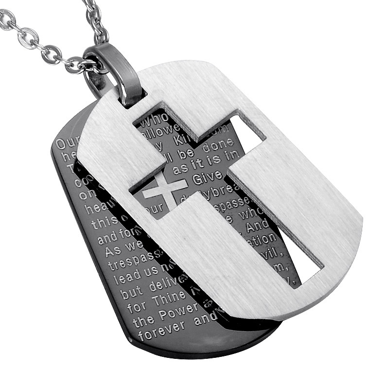 Looker Cross Necklaces Pendants Christian Jewelry Bible Lords Prayer Dog Tags Gold Color Stainless Steel Christmas Gift For Men
Looker Cross Necklaces Pendants Christian Jewelry Bible Lords Prayer Dog Tags Gold Color Stainless Steel Christmas Gift For Men