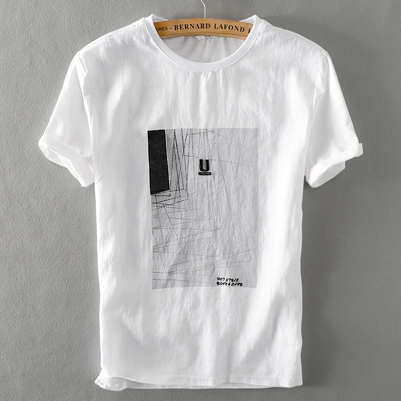 Men Summer Cotton Short Sleeve Tshirt China Painting Printing Vintage Slim Fit Round Neck Casual Pullover China Style Tshirt, White
Men Summer Cotton Short Sleeve Tshirt China Painting Printing Vintage Slim Fit Round Neck Casual Pullover China Style Tshirt, White