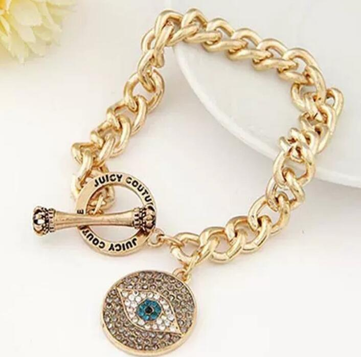 Gold Plated Metal ,Newest Evil Eye Bangle,Jeweled Bracelet,Good Luck Art Charm Bangle Jewelry Glass Dome