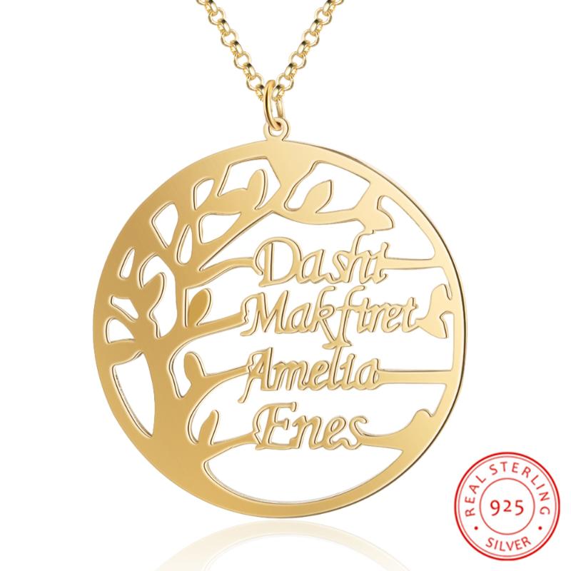 Personalized 925 Sterling Sliver Name Necklaces Tree Pendant Engraved 4 Names Fashion Custom Jewelry Anniversary Gift for Women
Personalized 925 Sterling Sliver Name Necklaces Tree Pendant Engraved 4 Names Fashion Custom Jewelry Anniversary Gift for Women