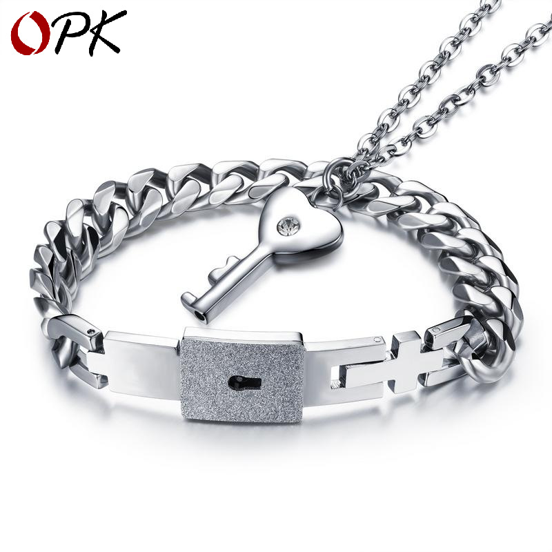 OPK high grade Bracelet concentric lock couple bracelet necklace love key titanium steel pendant eternal tiffan female lock male
OPK high grade Bracelet concentric lock couple bracelet necklace love key titanium steel pendant eternal tiffan female lock male