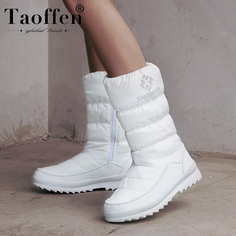 TAOFFEN 2020 Winter Waterproof Snow Boots Women Mid Calf Platform Boots Warm Thick Bottom Casual Women Shoes Botas Size 35-42, Black
TAOFFEN 2020 Winter Waterproof Snow Boots Women Mid Calf Platform Boots Warm Thick Bottom Casual Women Shoes Botas Size 35-42, Black