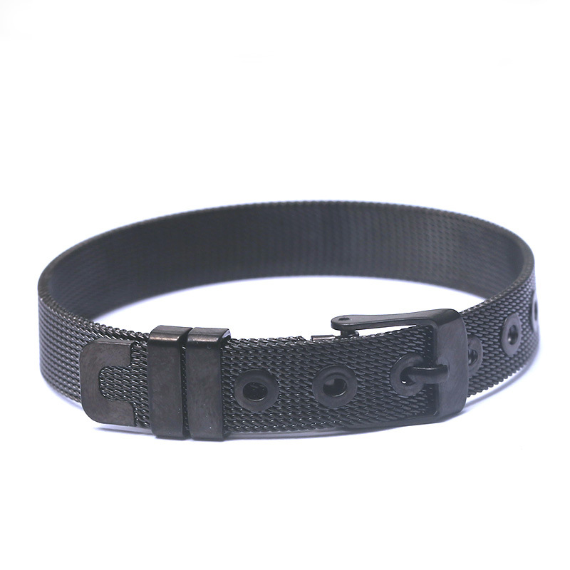 Fashion Stainless Steel Woman Men Bracelet Mesh Bracelet Set Crystal Heart Charm Fine Bracelet Bangle for Female Lover