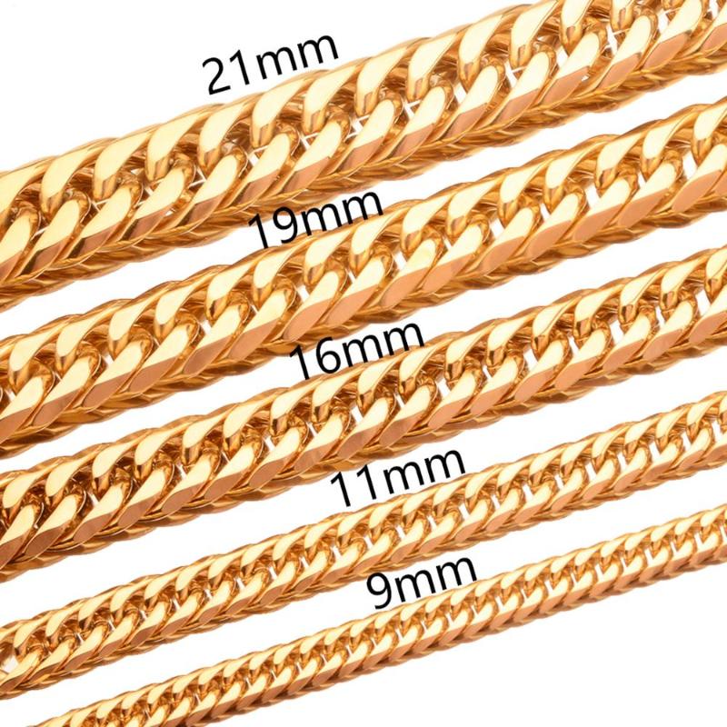 Tisnium 9/16mm Men Women Necklace Bracelet Punk Style Accessories Heavy Stainless Steel Choker Gold Color Chain Link 18-40inch
Tisnium 9/16mm Men Women Necklace Bracelet Punk Style Accessories Heavy Stainless Steel Choker Gold Color Chain Link 18-40inch