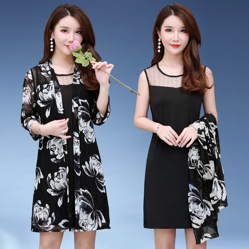 Two Pieces Set Summer Women Mesh Lace Suit Dresses Stretch Plus Size Middle Age Mother Clothes Three Quarter Sleeve Casual Dress, Red
Two Pieces Set Summer Women Mesh Lace Suit Dresses Stretch Plus Size Middle Age Mother Clothes Three Quarter Sleeve Casual Dress, Red