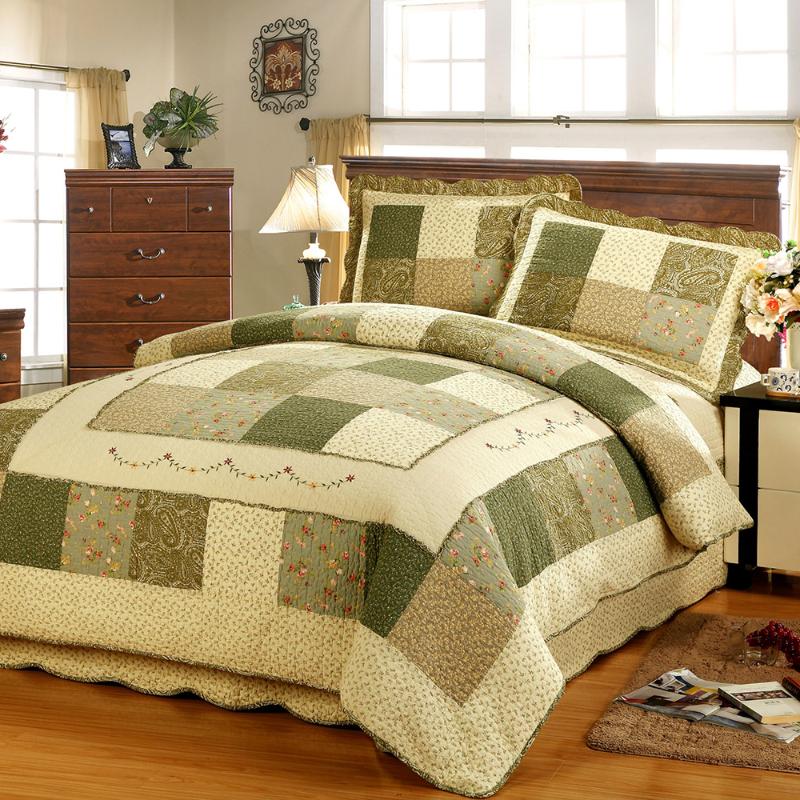 CHAUSUB Floral Patchwork Quilt Set 3PCS/4pcs Cotton Quilts For Bed Duvet Cover Quilted Bedspread Sheets Pillowcase Coverlet King, Green
CHAUSUB Floral Patchwork Quilt Set 3PCS/4pcs Cotton Quilts For Bed Duvet Cover Quilted Bedspread Sheets Pillowcase Coverlet King, Green