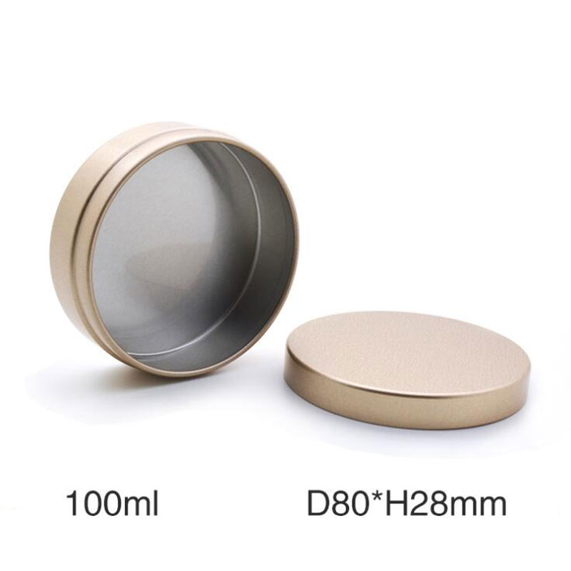 100ML Golden Face Cream Pot Box Hair Conditioner Cosmetic Cream Sample Jar Refillable Cosmetic Bottle 30pcs/lot Aluminum