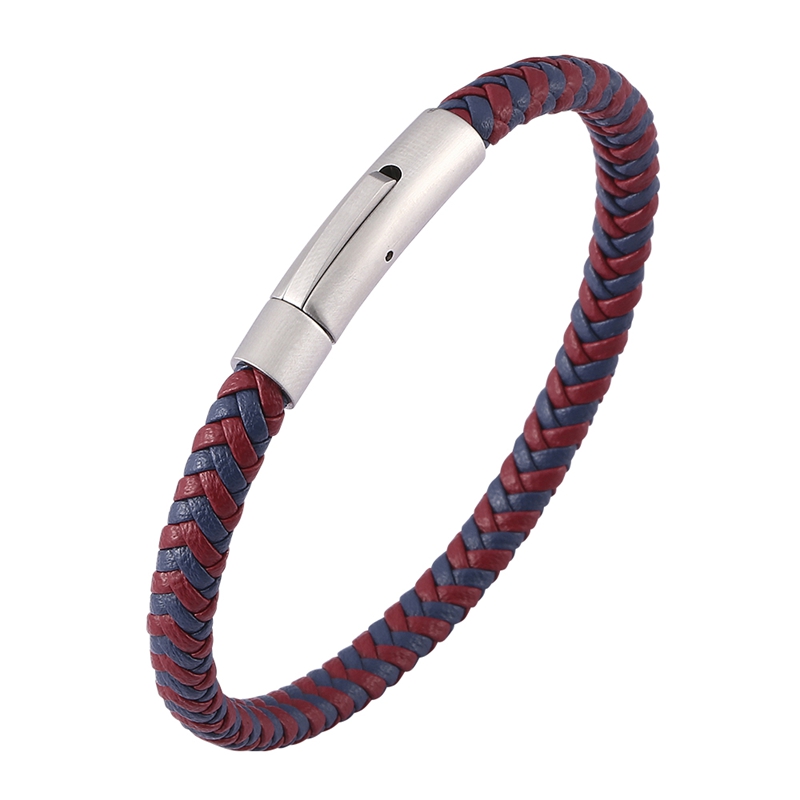 Charm Bracelets Fashion Punk Red Blue Weaving Leather Bracelet Bangles For Men Women Jewelry Spring Buckle Gift BB0455
Charm Bracelets Fashion Punk Red Blue Weaving Leather Bracelet Bangles For Men Women Jewelry Spring Buckle Gift BB0455