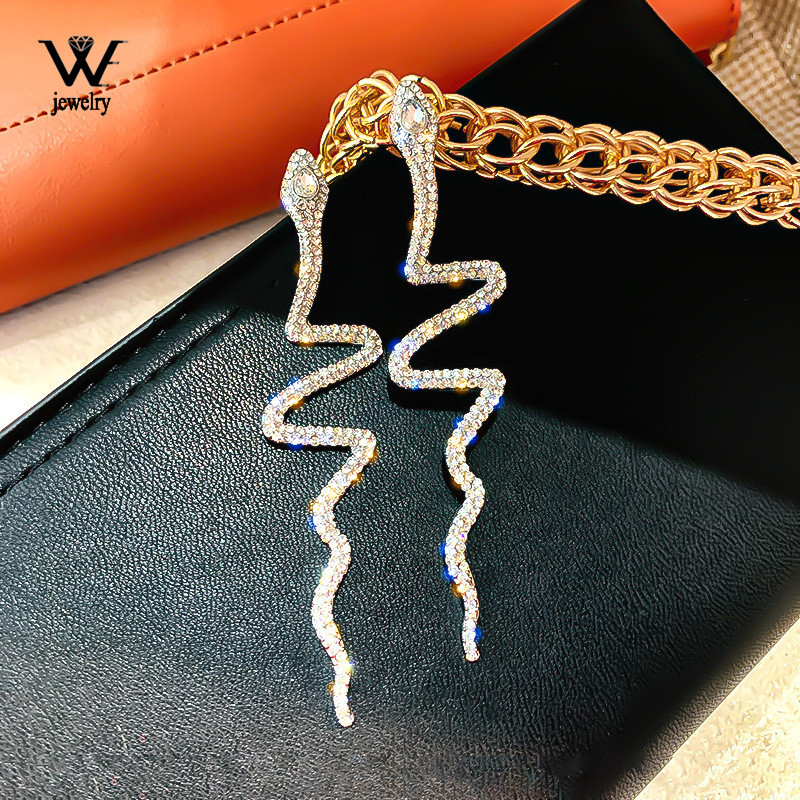 WE Long Crystal Drop Earrings for Women Shiny Snake Rhinestone S925 Silver Color Dangle Earring Weddings Fashion Jewelry Gifts
WE Long Crystal Drop Earrings for Women Shiny Snake Rhinestone S925 Silver Color Dangle Earring Weddings Fashion Jewelry Gifts
