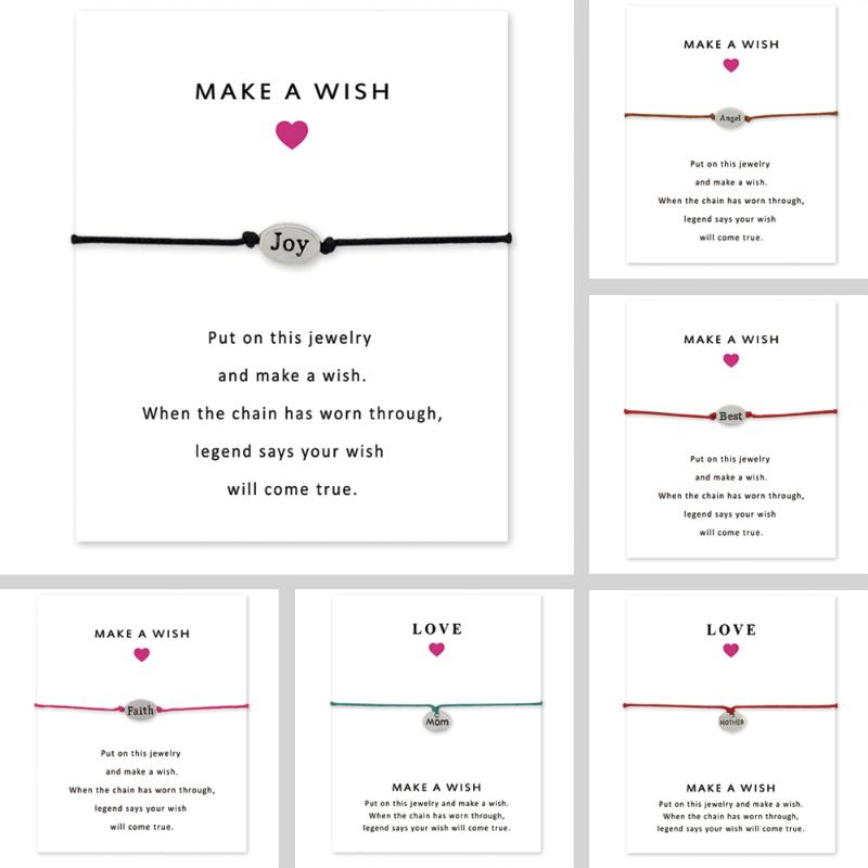 Joy Angel Best Mom Mother Faith Wish Card Bracelets Love Family Hope Peace Big Little Middle Sister Charm Jewelry Women Men Gift
Joy Angel Best Mom Mother Faith Wish Card Bracelets Love Family Hope Peace Big Little Middle Sister Charm Jewelry Women Men Gift