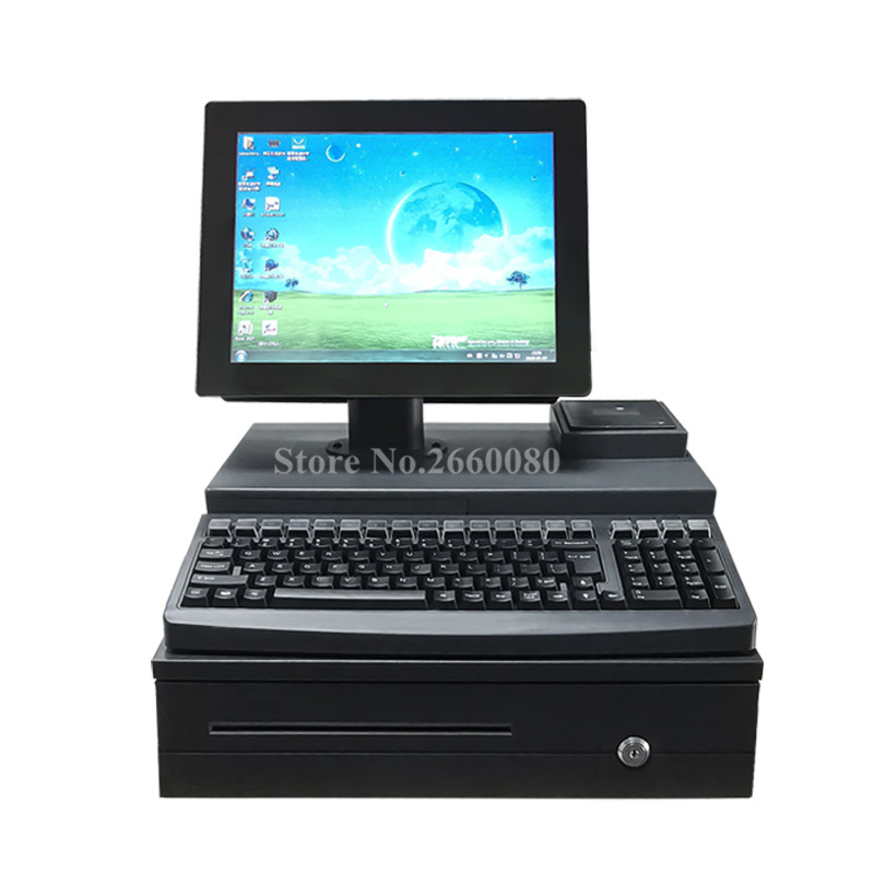 All in One System Dual LCD Screen Cash Register with 58mm Receipt Printer & Cash Drawer Terminal One Touch Panel
All in One System Dual LCD Screen Cash Register with 58mm Receipt Printer & Cash Drawer Terminal One Touch Panel