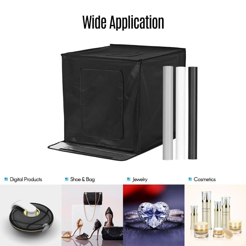 Foldable Photo Studio Shooting Tent kit Photo Box 24*24*24 Inch 126pcs 5500K LED Lights 3 Color Backdrop Table Top Light UK Plug
Foldable Photo Studio Shooting Tent kit Photo Box 24*24*24 Inch 126pcs 5500K LED Lights 3 Color Backdrop Table Top Light UK Plug