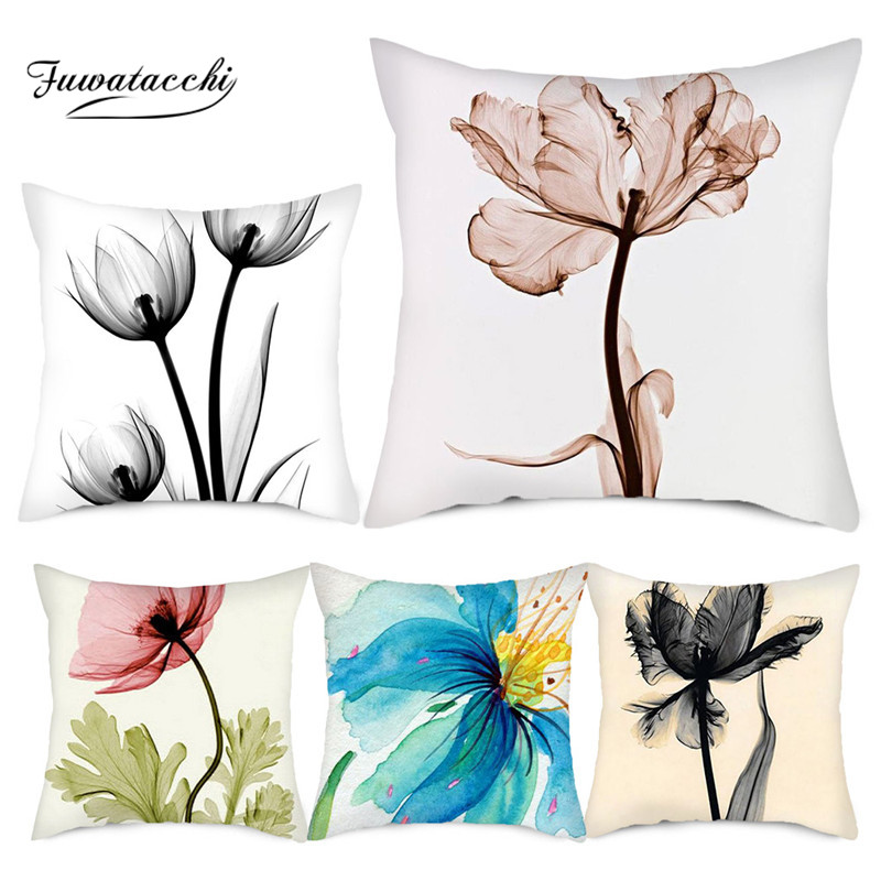 Fuwatacchi Ink Painting Pattern Gift Pillow Case Lovely Flower Cushion Cover for Home Sofa Decorative Throw Pillow Cover 45*45cm, Fpc000662 
Fuwatacchi Ink Painting Pattern Gift Pillow Case Lovely Flower Cushion Cover for Home Sofa Decorative Throw Pillow Cover 45*45cm, Fpc000662