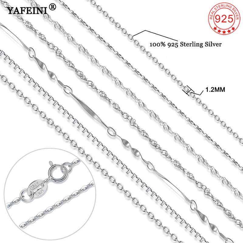 YAFEINI Real 925 Silver Chain Woman 925 Sterling Silver Lobster Clasp Adjustable Necklace Chain Classic Basic DIY Necklace
YAFEINI Real 925 Silver Chain Woman 925 Sterling Silver Lobster Clasp Adjustable Necklace Chain Classic Basic DIY Necklace