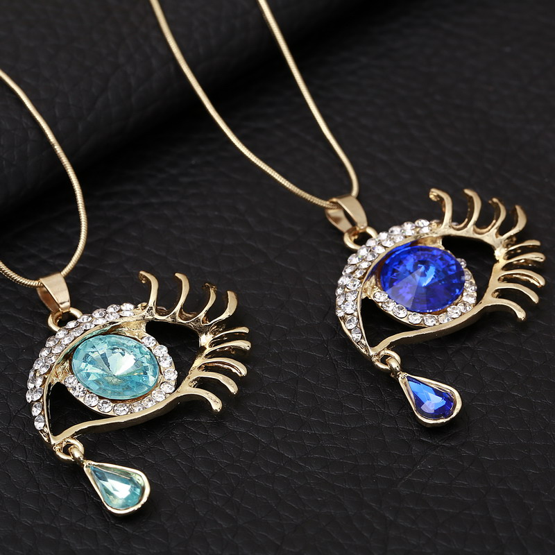 MINHIN Blue Eyes Tears Synthetic Crystal Necklace For Girls Gold-color Sweater Long Chain Necklace Factory Outlets Jewelry
MINHIN Blue Eyes Tears Synthetic Crystal Necklace For Girls Gold-color Sweater Long Chain Necklace Factory Outlets Jewelry