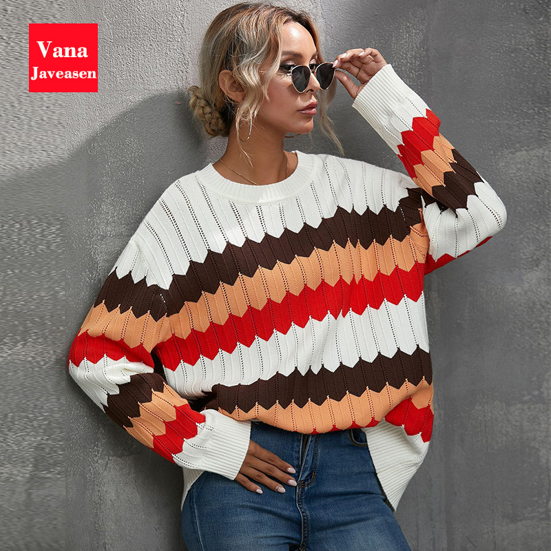 Plus Size Knitted Pullover Women Sweater Wave Striped Casual Knitwear Jumper Office Ladies Tops Sweater Autumn 2020
Plus Size Knitted Pullover Women Sweater Wave Striped Casual Knitwear Jumper Office Ladies Tops Sweater Autumn 2020
