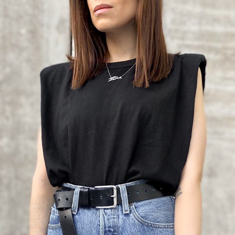 White Cotton Women's T-Shirt Loose O Neck Camis Solid Black Female Tops Streetwear Casual Ladies t Shirts 200925